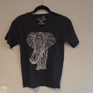 Black T-Shirt with Elephant Logo
